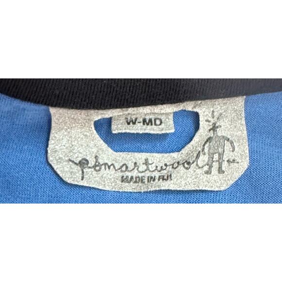Smartwool|Womens|1/4‎ Zip Pullover|100% Merino Wool|Blue w/Black|SZ M - Picture 8 of 10